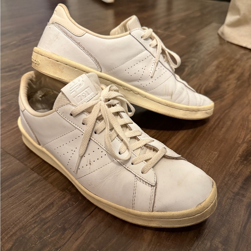New Balance for J.Crew 791 leather sneakers white / off white